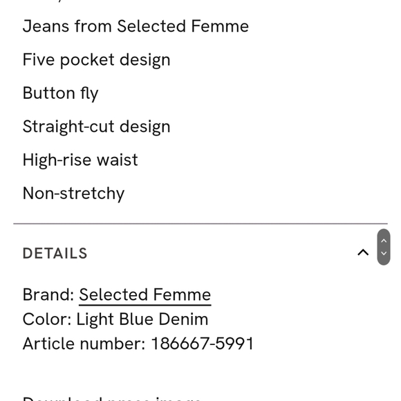 Selected femme straight fit Light wash jeans high rise - Picture 7 of 16
